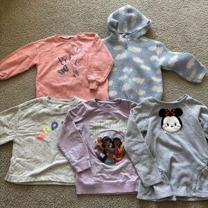 Girls Sweatshirt Bundle Size 5–6 | Disney Princess, BCBG, Gap | Priced to Sell